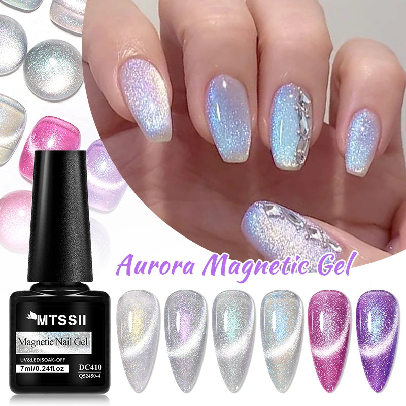 Esmalte Gel Magnético Aurora MTSSII 7ml - Holográfico Cat Eye UV/LED