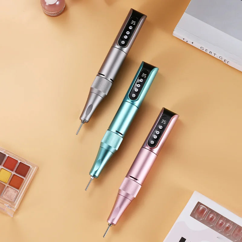 Professional Lima eléctrica profesional para gel, alta potencia, velocidad ajustable, taladro de uñas tipo bolígrafo, sin escobillas, inalámbrica, calidad de salón, con 45 000 rpm, fabricada en China.High Power Adjusta