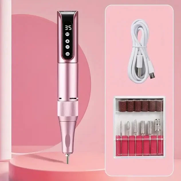 Professional Lima eléctrica profesional para gel, alta potencia, velocidad ajustable, taladro de uñas tipo bolígrafo, sin escobillas, inalámbrica, calidad de salón, con 45 000 rpm, fabricada en China.High Power Adjusta
