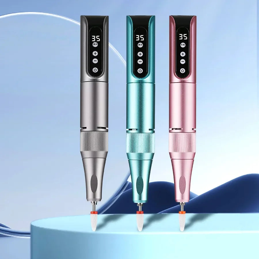 Professional Lima eléctrica profesional para gel, alta potencia, velocidad ajustable, taladro de uñas tipo bolígrafo, sin escobillas, inalámbrica, calidad de salón, con 45 000 rpm, fabricada en China.High Power Adjusta