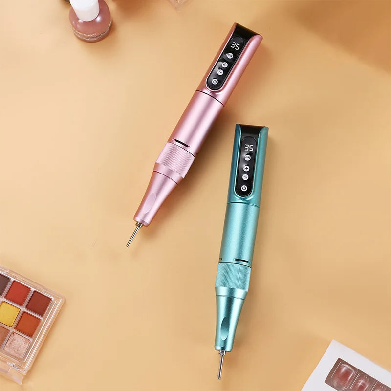 Professional Lima eléctrica profesional para gel, alta potencia, velocidad ajustable, taladro de uñas tipo bolígrafo, sin escobillas, inalámbrica, calidad de salón, con 45 000 rpm, fabricada en China.High Power Adjusta