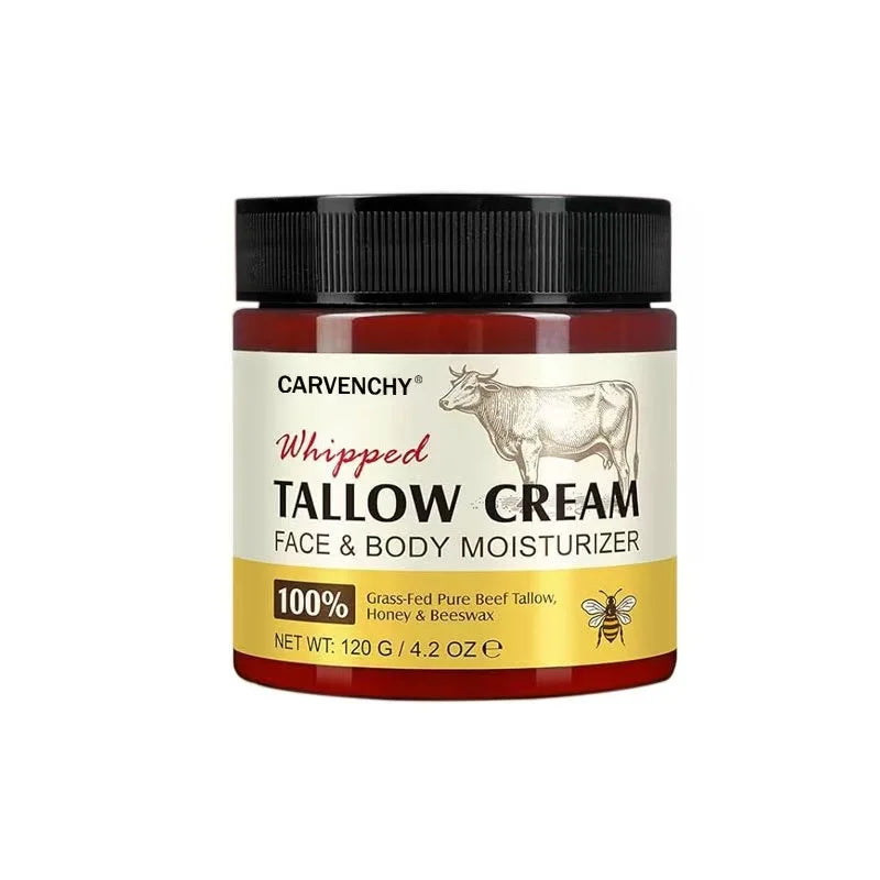Crema Batida de Sebo de Res Grass-Fed con Miel y Cera de Abeja — Hidratación Natural para Piel Sensible