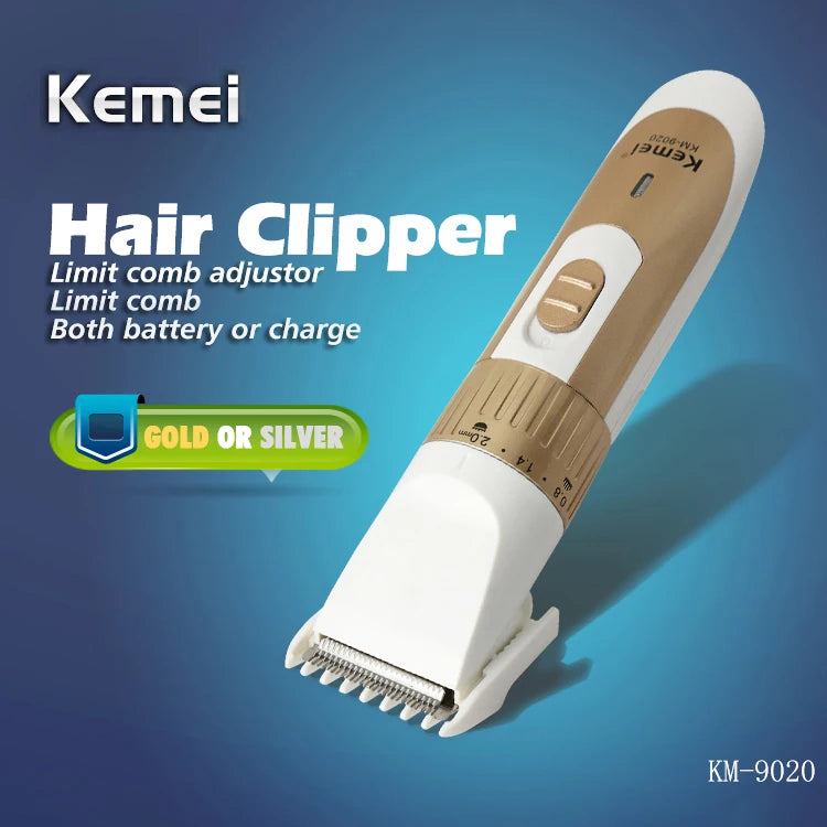 Cortadora de Pelo Profesional Kemei KM-9020 — Inalámbrica con Display LED