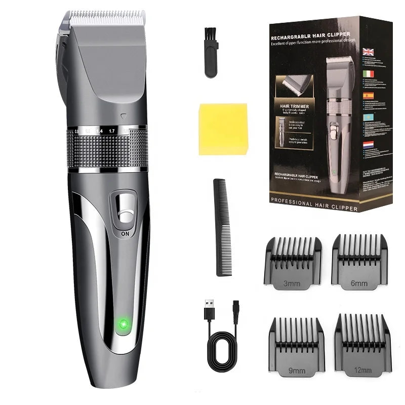 Cortadora de Pelo Inalámbrica USB con Cuchilla Cerámica — Hombre y Mascotas