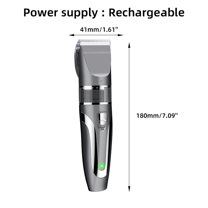 Cortadora de Pelo Inalámbrica USB con Cuchilla Cerámica — Hombre y Mascotas