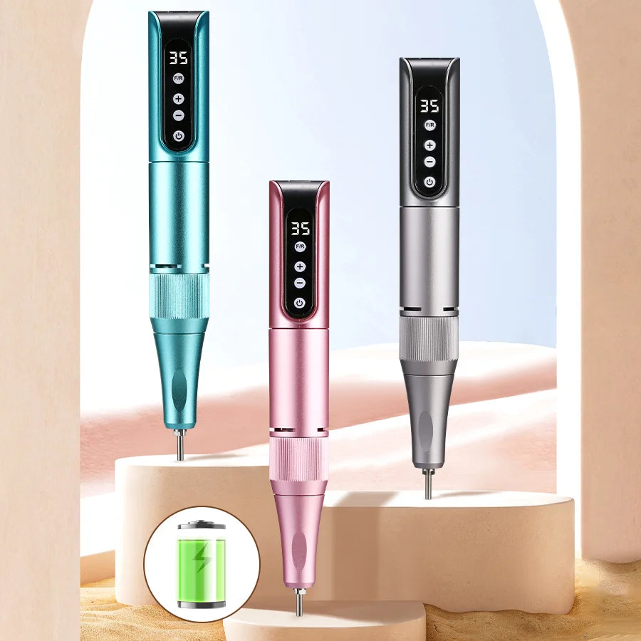 Professional Lima eléctrica profesional para gel, alta potencia, velocidad ajustable, taladro de uñas tipo bolígrafo, sin escobillas, inalámbrica, calidad de salón, con 45 000 rpm, fabricada en China.High Power Adjusta