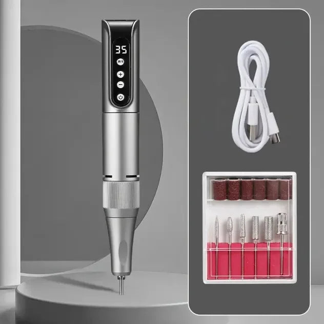 Professional Lima eléctrica profesional para gel, alta potencia, velocidad ajustable, taladro de uñas tipo bolígrafo, sin escobillas, inalámbrica, calidad de salón, con 45 000 rpm, fabricada en China.High Power Adjusta