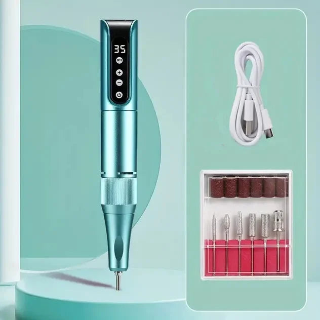 Professional Lima eléctrica profesional para gel, alta potencia, velocidad ajustable, taladro de uñas tipo bolígrafo, sin escobillas, inalámbrica, calidad de salón, con 45 000 rpm, fabricada en China.High Power Adjusta