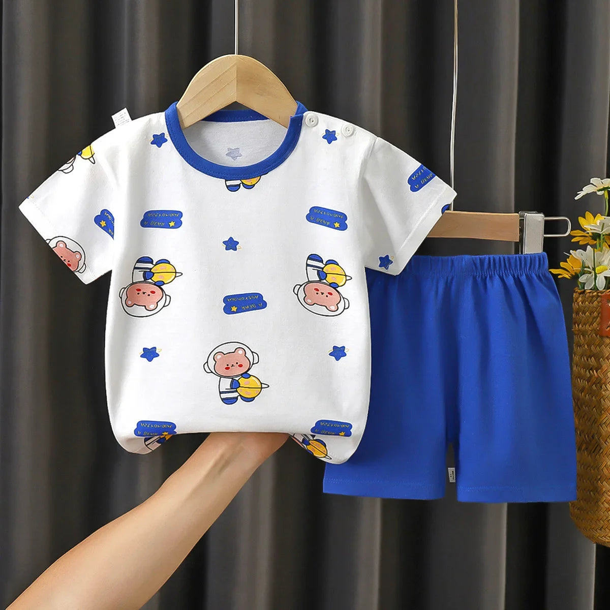 Camisetas y Pantalones Cortos Cómodos de Algodón, Ropa Casual Diaria para Niñas, Conjunto de Verano para Bebés, Trajes de Dibujos Animados para Niños, Manga Corta