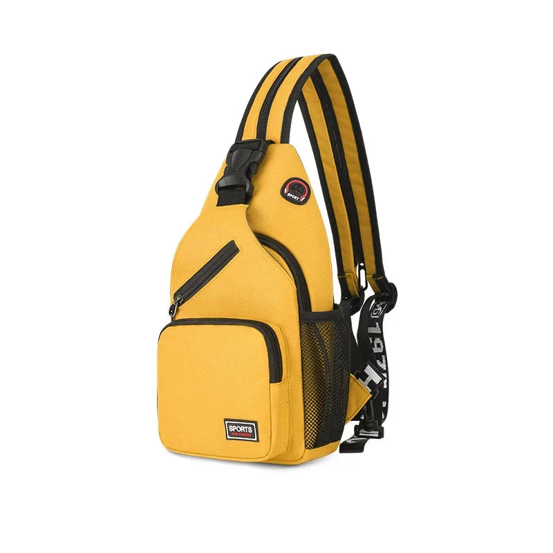 Bolsos de pecho para mujer, mochila ajustable y bolso de hombro individual con orificio para auriculares, bandolera de viaje deportiva pequeña para chica, bolso Oxford