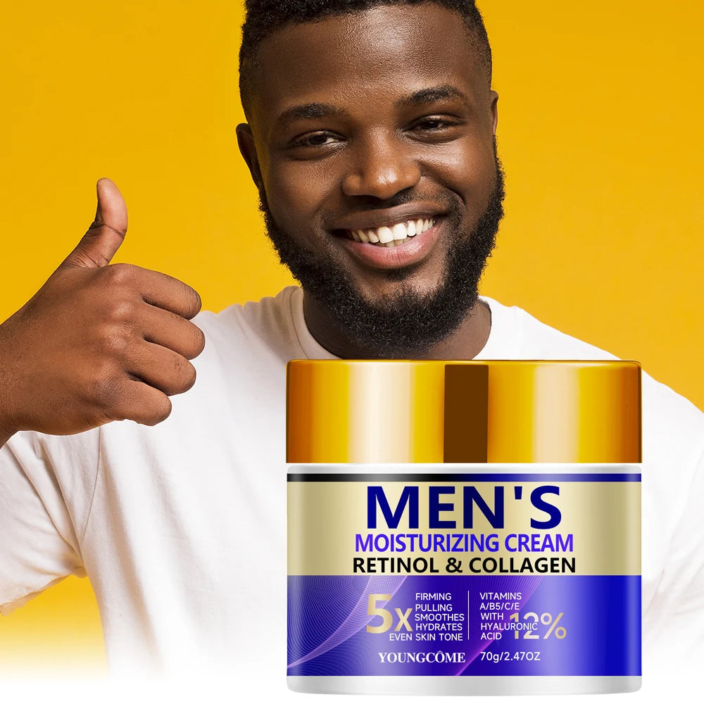 Crema Facial Retinol Suave para Hombres - Hidratante, Antiarrugas y Poros