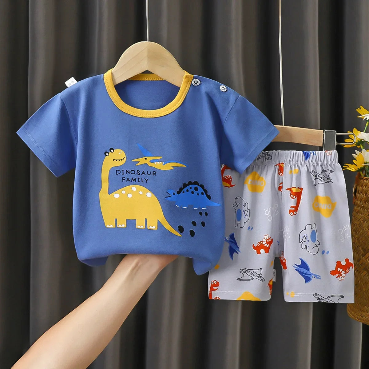 Camisetas y Pantalones Cortos Cómodos de Algodón, Ropa Casual Diaria para Niñas, Conjunto de Verano para Bebés, Trajes de Dibujos Animados para Niños, Manga Corta