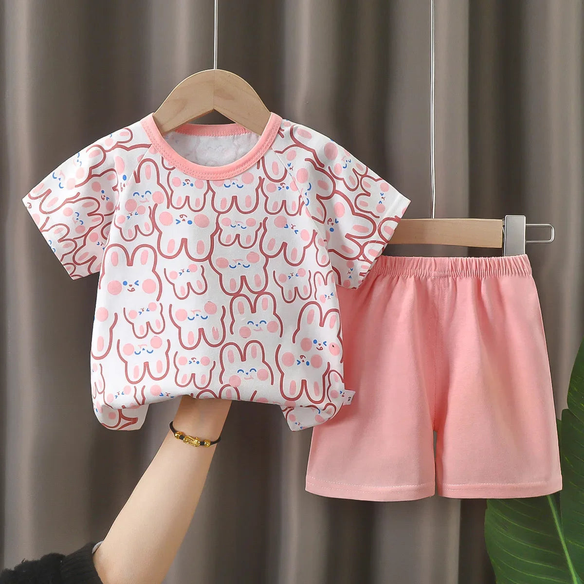 Camisetas y Pantalones Cortos Cómodos de Algodón, Ropa Casual Diaria para Niñas, Conjunto de Verano para Bebés, Trajes de Dibujos Animados para Niños, Manga Corta