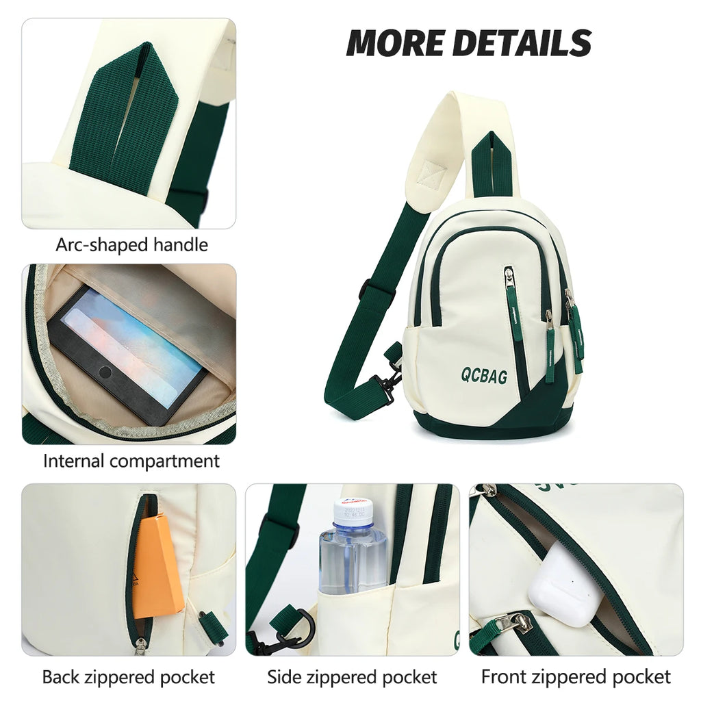 Bolso cruzado para hombre, bolso portátil ligero para viajes al aire libre, bolso de un solo hombro, mochila de gran capacidad para mujer, bolso para ciclismo y senderismo para parejas