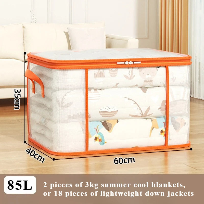 Bolsa de almacenamiento de PVC de gran capacidad para ropa y edredones, bolsas organizadoras transparentes impermeables para dormitorio, movimiento de regreso a la escuela
