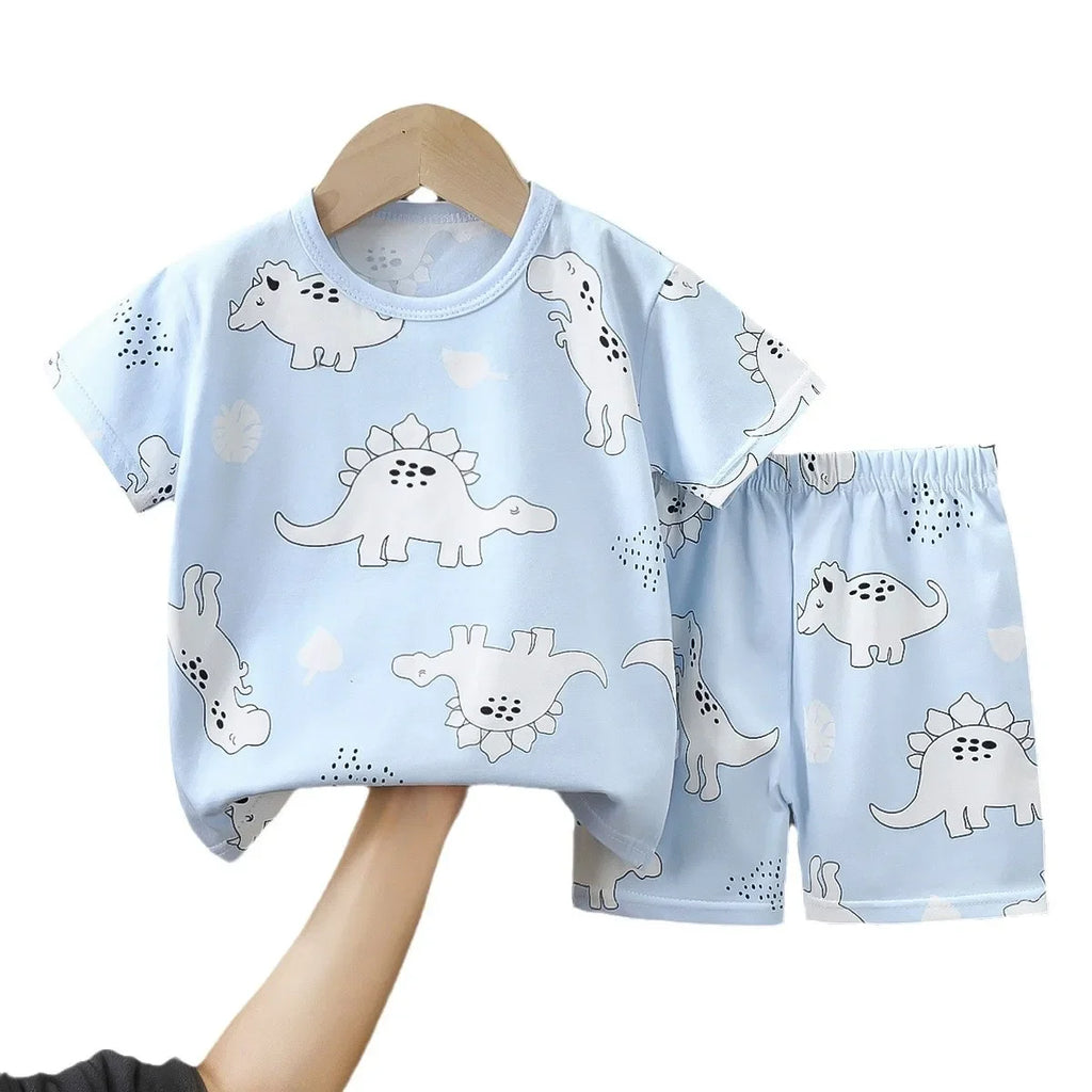 Camisetas y Pantalones Cortos Cómodos de Algodón, Ropa Casual Diaria para Niñas, Conjunto de Verano para Bebés, Trajes de Dibujos Animados para Niños, Manga Corta