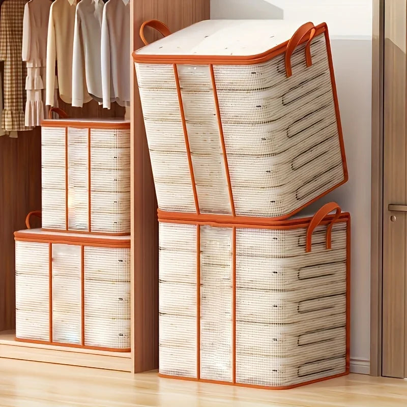 Bolsa de almacenamiento de PVC de gran capacidad para ropa y edredones, bolsas organizadoras transparentes impermeables para dormitorio, movimiento de regreso a la escuela