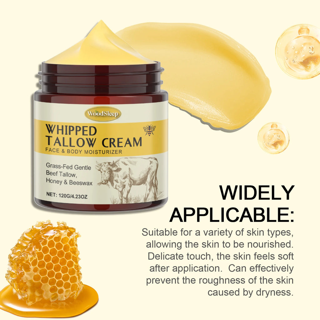 Bálsamo hidratante de miel Tallow de ternera, reparación de la piel dañada, aumenta la elasticidad Facial, desvanece la línea fina, ilumina la crema corporal Facial Tallow