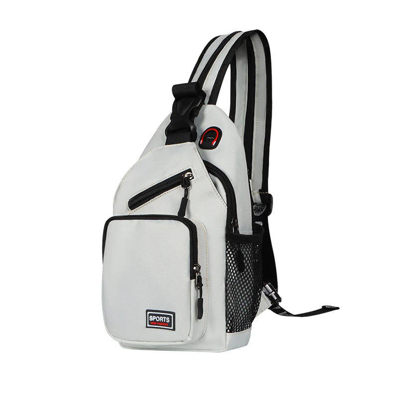 Bolsos de pecho para mujer, mochila ajustable y bolso de hombro individual con orificio para auriculares, bandolera de viaje deportiva pequeña para chica, bolso Oxford