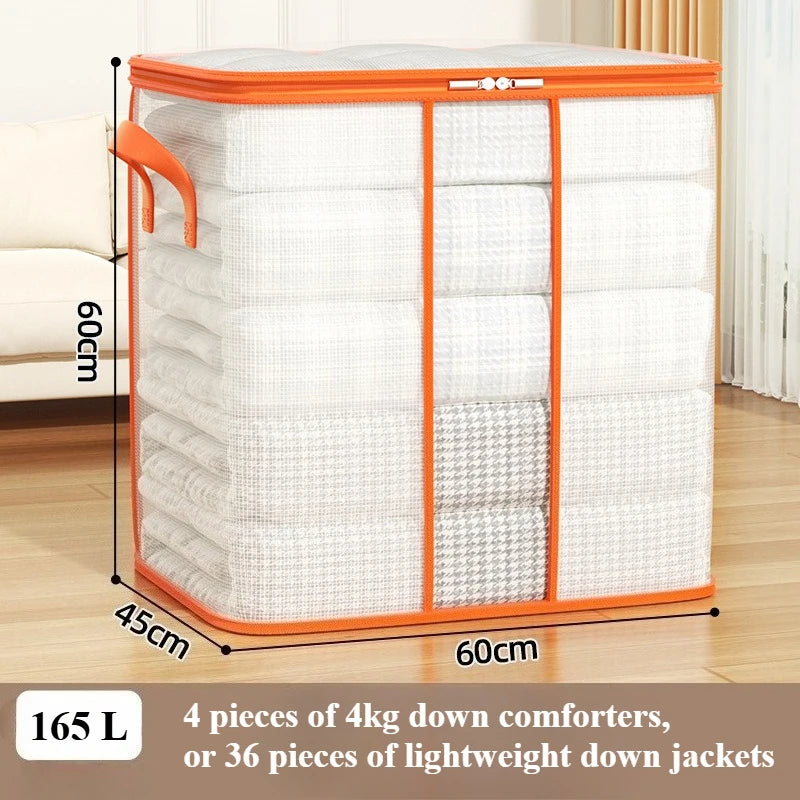 Bolsa de almacenamiento de PVC de gran capacidad para ropa y edredones, bolsas organizadoras transparentes impermeables para dormitorio, movimiento de regreso a la escuela