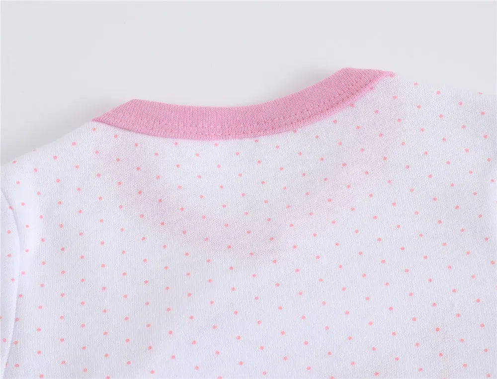 3 unids/lote 100% de ropa de algodón para niñas, peleles de manga larga para recién nacidos de 0 a 12M, mono con estampado de cartón para primavera y otoño