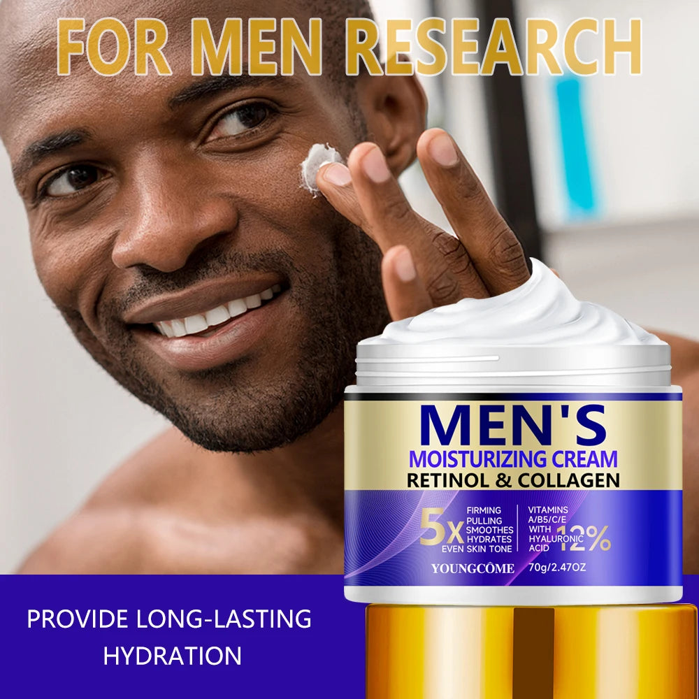 Crema Facial Retinol Suave para Hombres - Hidratante, Antiarrugas y Poros