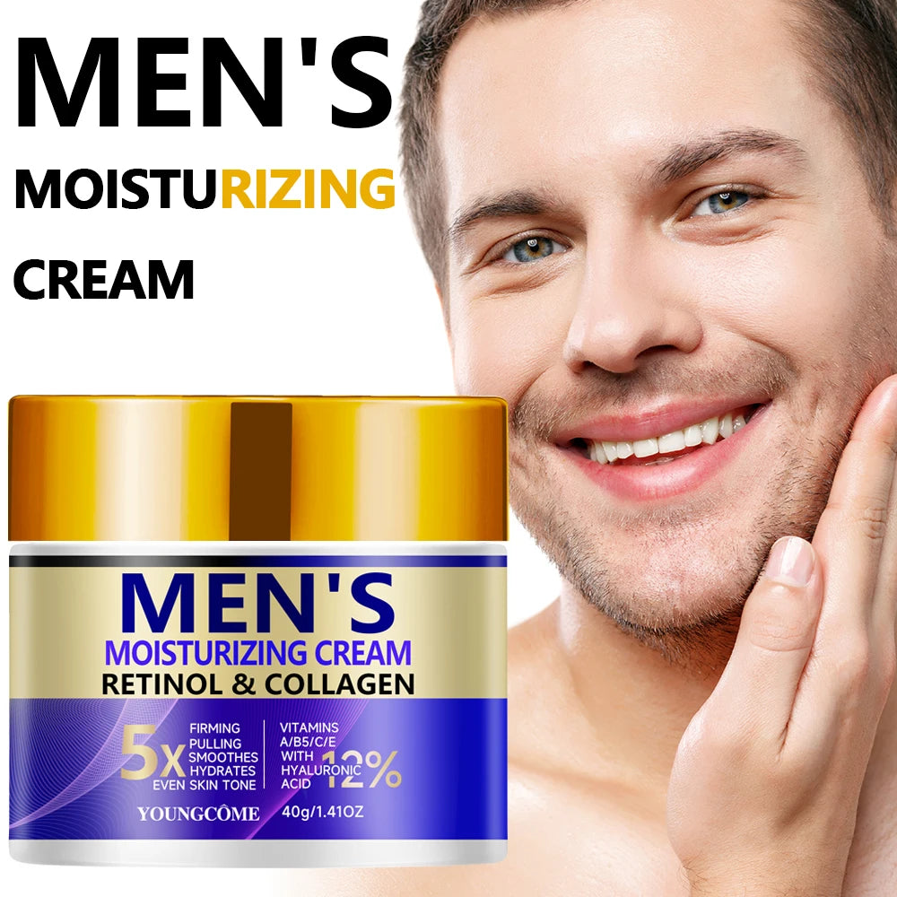 Crema Facial Retinol Suave para Hombres - Hidratante, Antiarrugas y Poros