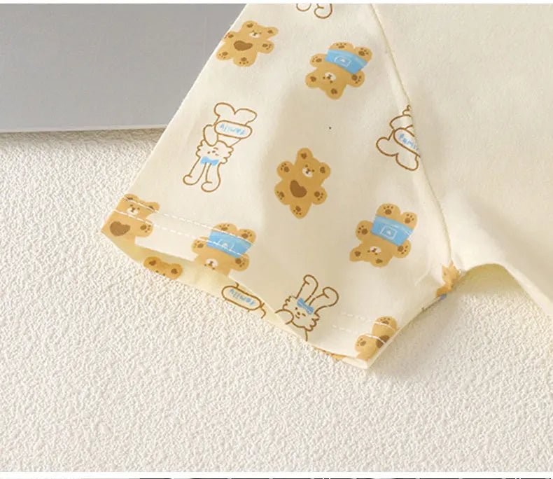 Conjuntos para niños, ropa de algodón para niños, ropa de dormir de casa de manga corta, ropa para niños, Tops de primavera y verano, trajes de pantalones