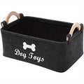 Caja de juguetes de fieltro para mascotas, caja de juguetes para perros, caja de cesta de almacenamiento: perfecta para organizar mascotas