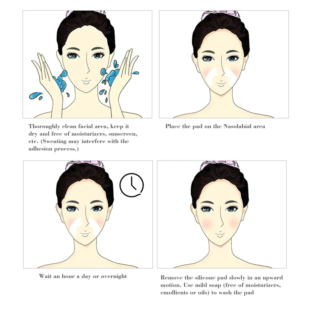 Almohadilla Antiarrugas de Silicona Reutilizable - Pliegues Nasolabiales y Lifting Facial