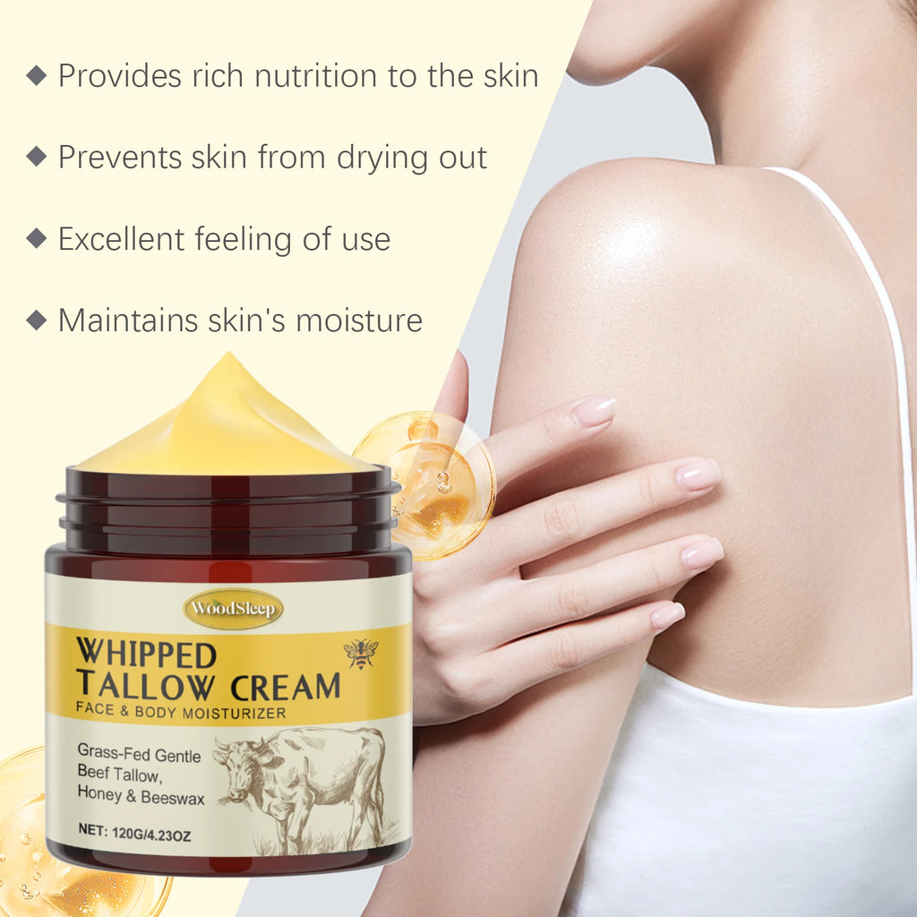 Bálsamo hidratante de miel Tallow de ternera, reparación de la piel dañada, aumenta la elasticidad Facial, desvanece la línea fina, ilumina la crema corporal Facial Tallow