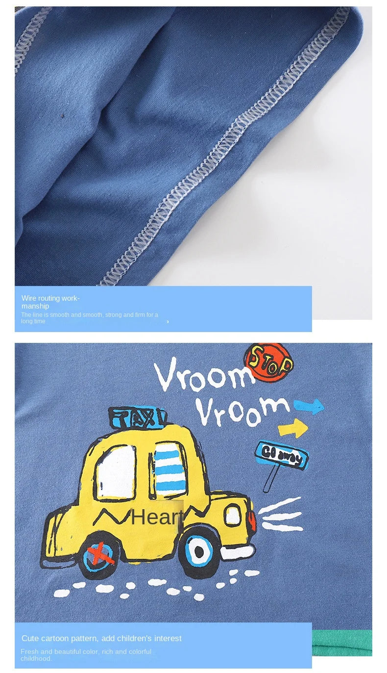Conjunto de manga corta para niños, ropa de verano de algodón puro, camiseta fina para niñas, ropa para bebés