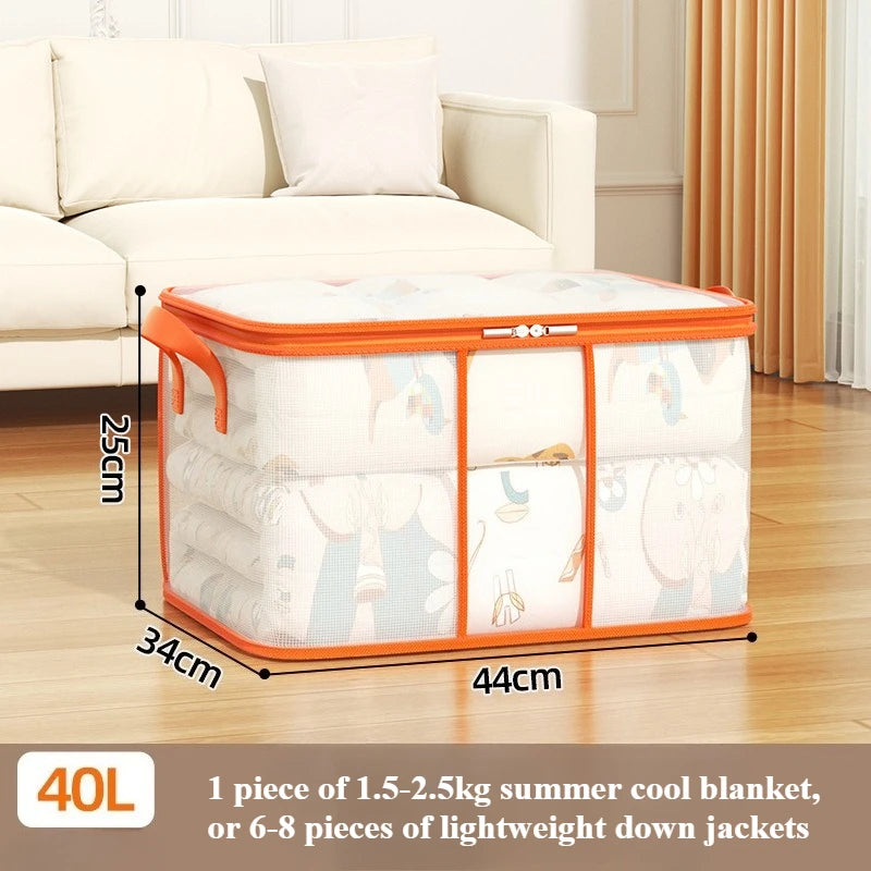 Bolsa de almacenamiento de PVC de gran capacidad para ropa y edredones, bolsas organizadoras transparentes impermeables para dormitorio, movimiento de regreso a la escuela