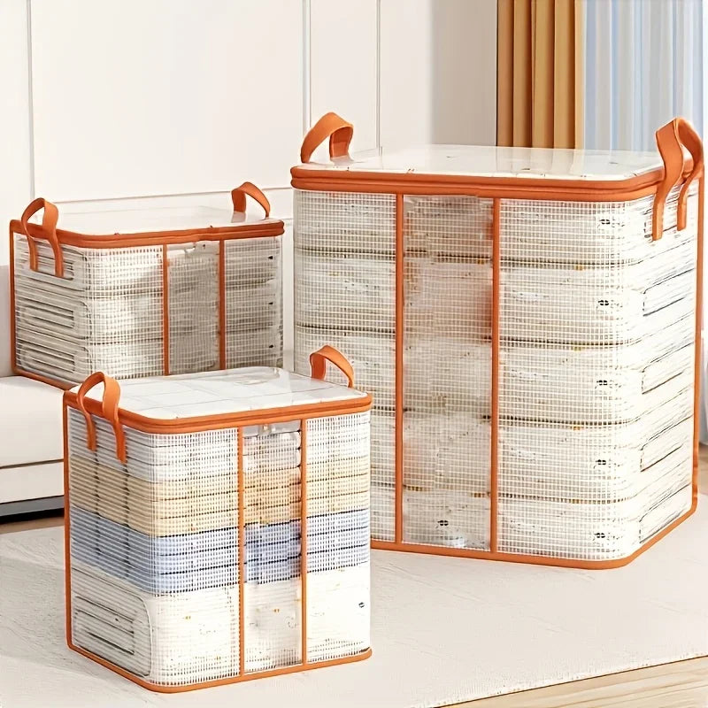Bolsa de almacenamiento de PVC de gran capacidad para ropa y edredones, bolsas organizadoras transparentes impermeables para dormitorio, movimiento de regreso a la escuela