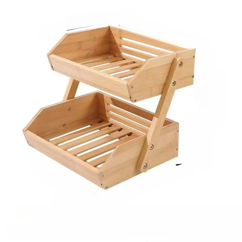 Cesta de frutas de 3 niveles para cocina: soporte duradero, multifuncional, para frutas y verduras de gran capacidad con organizador de aperitivos