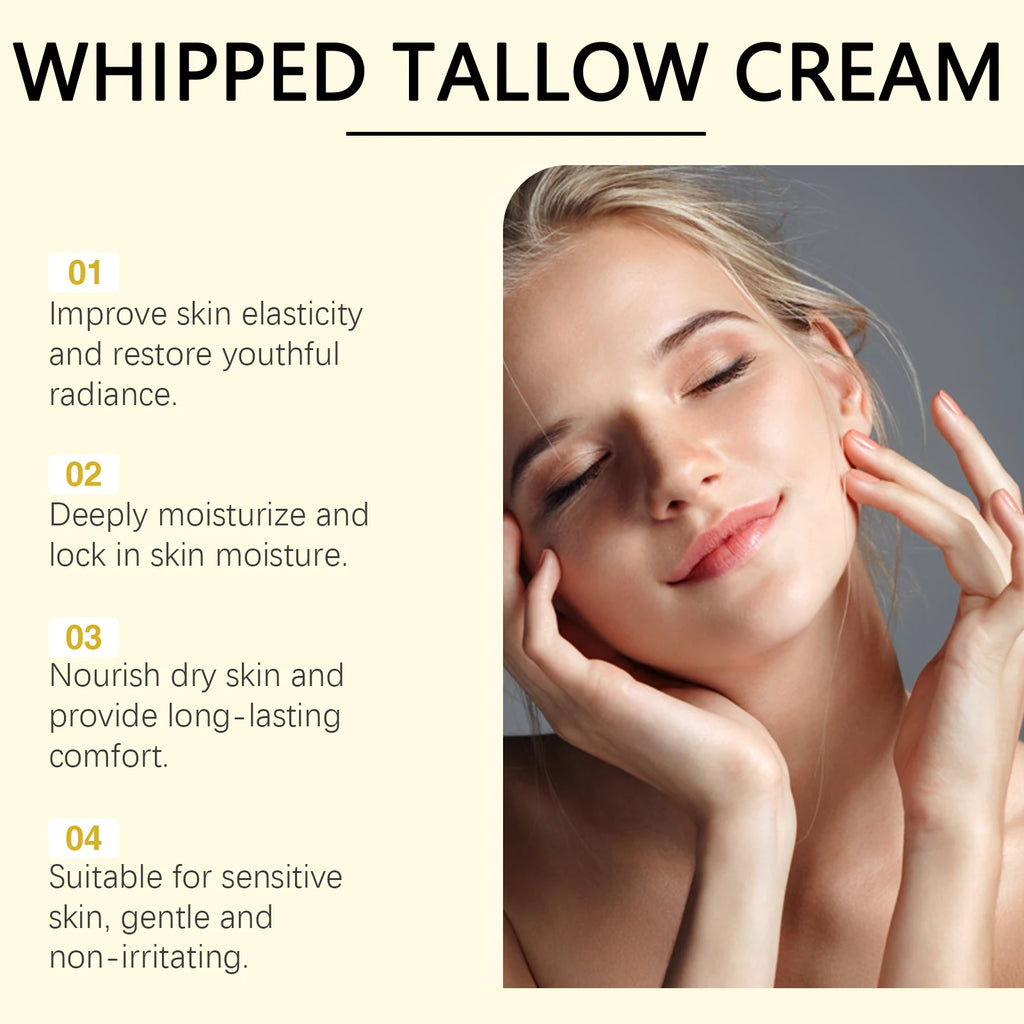 Bálsamo hidratante de miel Tallow de ternera, reparación de la piel dañada, aumenta la elasticidad Facial, desvanece la línea fina, ilumina la crema corporal Facial Tallow