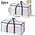 Bolsa organizadora de edredón, armario tejido transparente plegable de gran capacidad, impermeable, doble cremallera, almacenamiento portátil para ropa