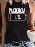 Camiseta con diseño kawaii, chaleco estampado, camiseta sin mangas con estampado gráfico, Top informal sin mangas con cuello redondo para mujer para verano y primavera
