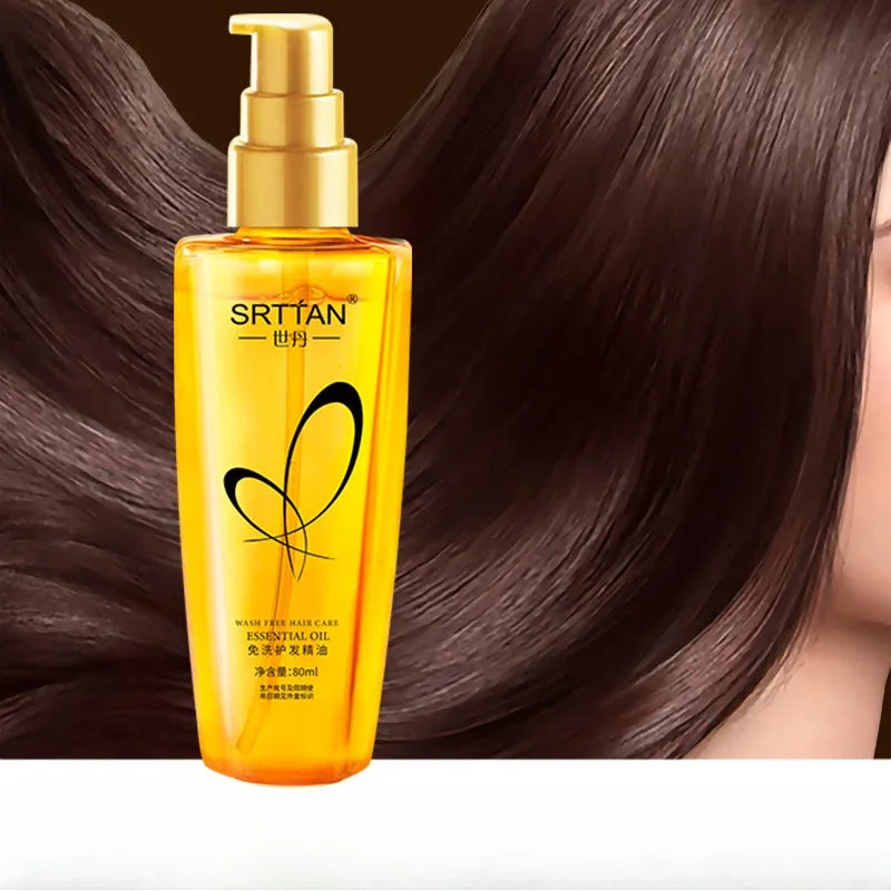 Aceite esencial para el cuidado del cabello sin lavado, cuidado del cabello suave, sin lavado, no graso, aceite para el cabello, adecuado para todo tipo de cabello