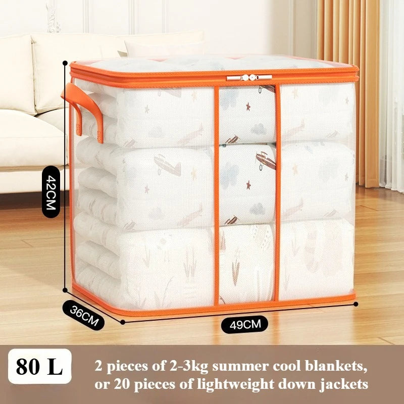 Bolsa de almacenamiento de PVC de gran capacidad para ropa y edredones, bolsas organizadoras transparentes impermeables para dormitorio, movimiento de regreso a la escuela