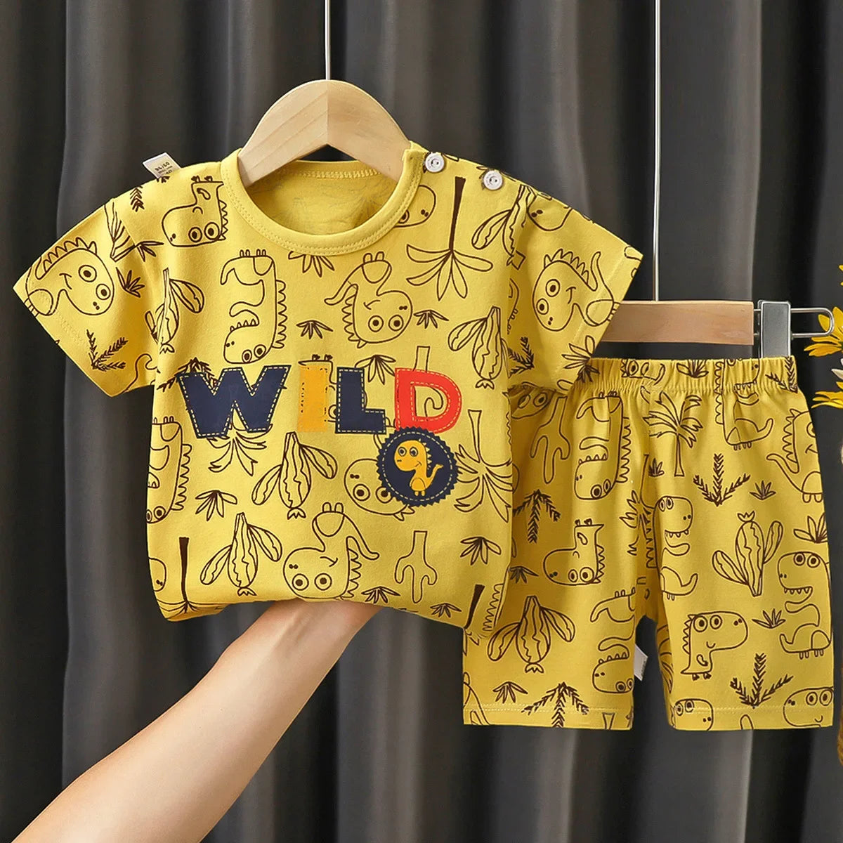 Camisetas y Pantalones Cortos Cómodos de Algodón, Ropa Casual Diaria para Niñas, Conjunto de Verano para Bebés, Trajes de Dibujos Animados para Niños, Manga Corta