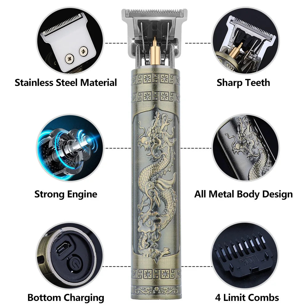 Máquina de corte de pelo Original Retro T9, recortadora de chaquetas, Afeitadora eléctrica para hombres, Afeitadora de peluquero Lence Pro para áreas sensibles