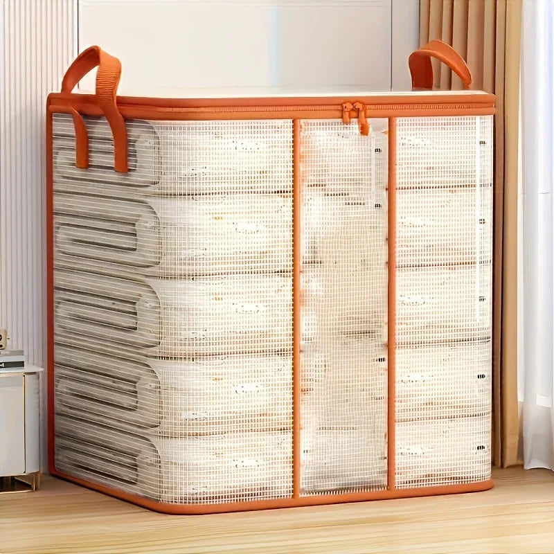 Bolsa de almacenamiento de PVC de gran capacidad para ropa y edredones, bolsas organizadoras transparentes impermeables para dormitorio, movimiento de regreso a la escuela