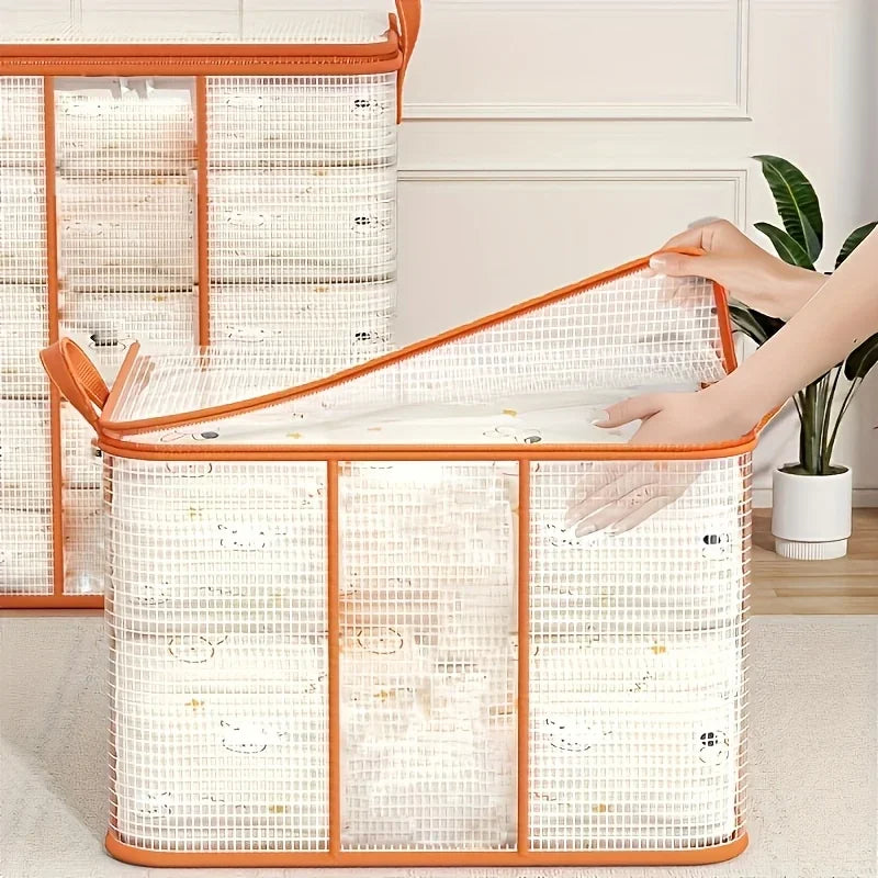 Bolsa de almacenamiento de PVC de gran capacidad para ropa y edredones, bolsas organizadoras transparentes impermeables para dormitorio, movimiento de regreso a la escuela