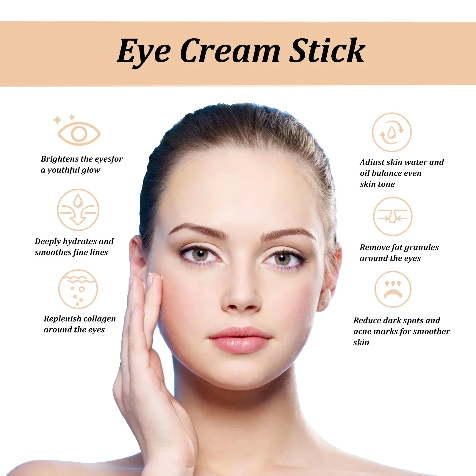 Crema de Ojos Caracol en Barra - Colágeno Anti Ojeras, Bolsas y Arrugas