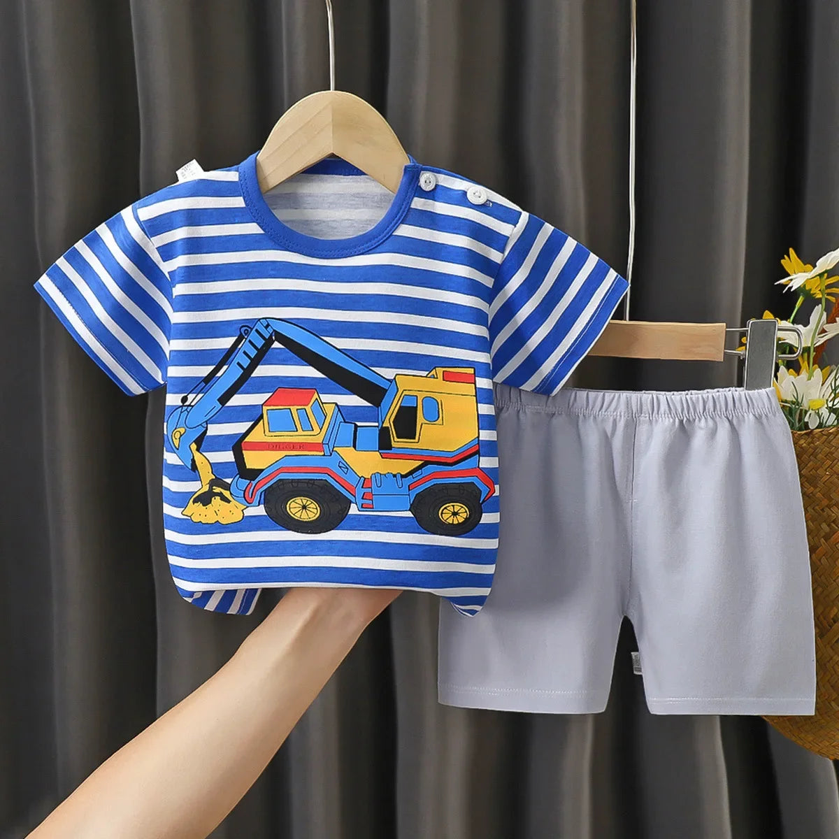 Conjuntos de 2 uds para niños, ropa para madres y niños, camiseta para niños y niñas, pantalones cortos de algodón de verano, ropa de manga corta para bebés, traje para niños pequeños