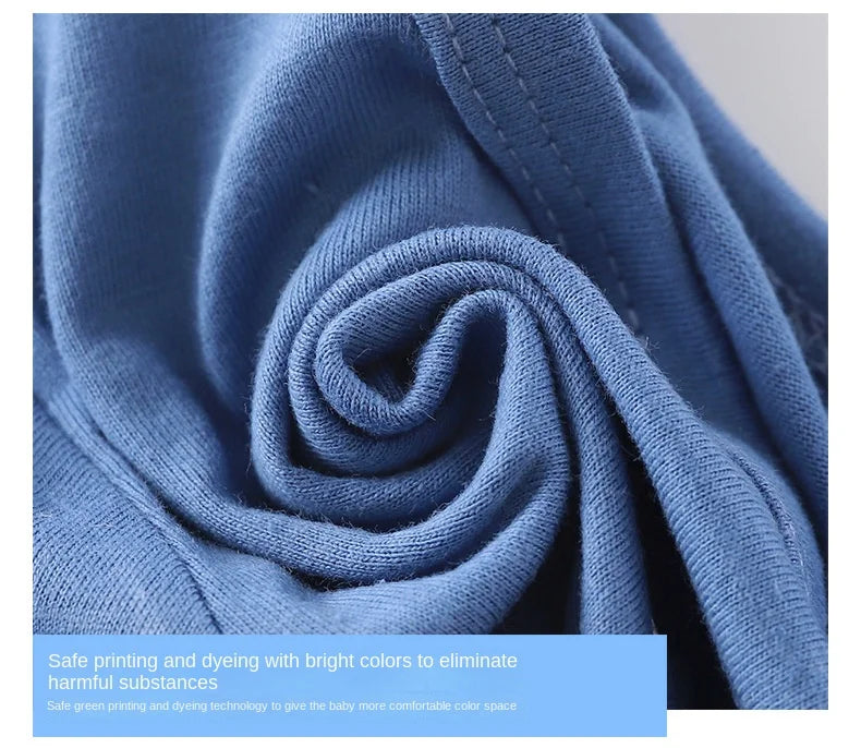Conjunto de manga corta para niños, ropa de verano de algodón puro, camiseta fina para niñas, ropa para bebés