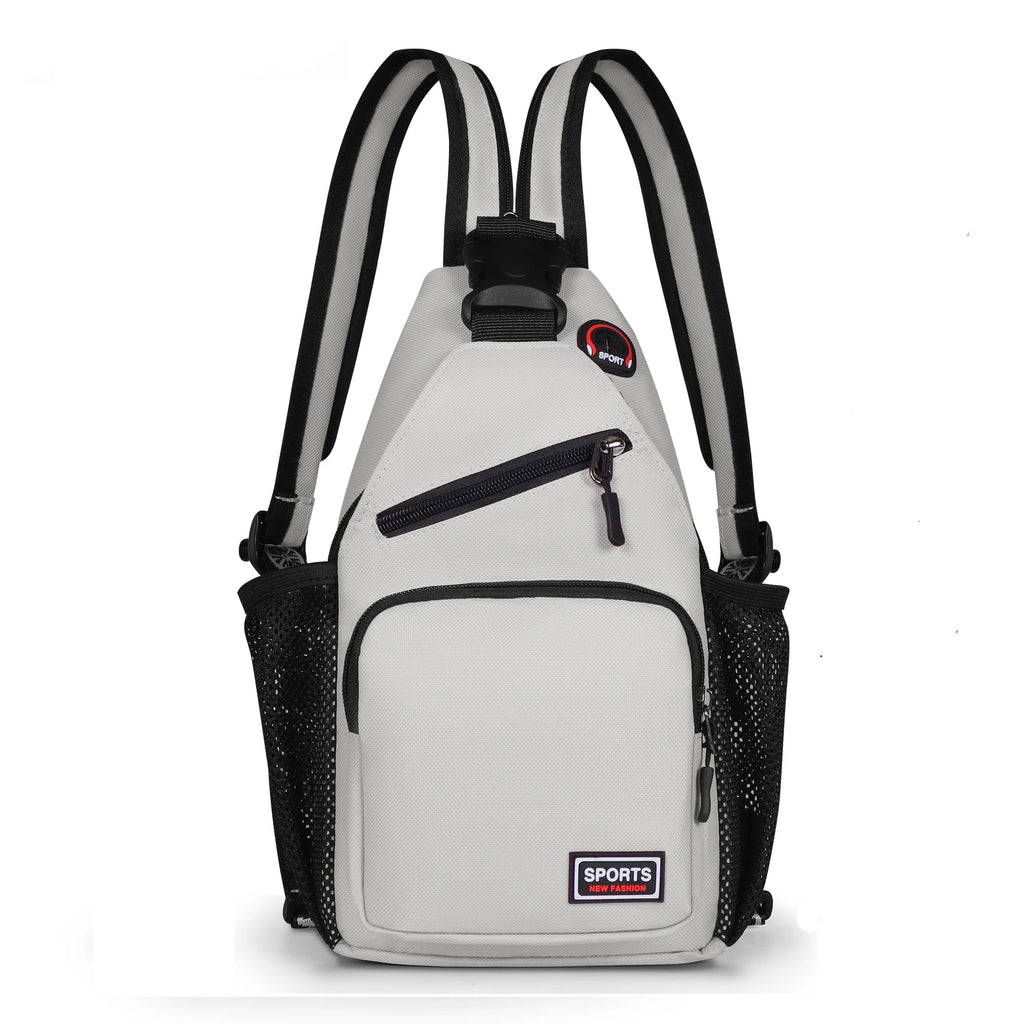 Bolsos de pecho para mujer, mochila ajustable y bolso de hombro individual con orificio para auriculares, bandolera de viaje deportiva pequeña para chica, bolso Oxford