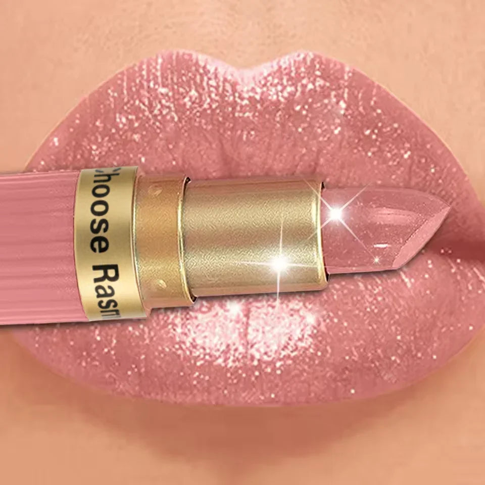 Lápiz labial de terciopelo con purpurina rosa nacarado, metálico, resistente al agua, de larga duración, mate, brillo, diamante, maquillaje cosmético para mujer