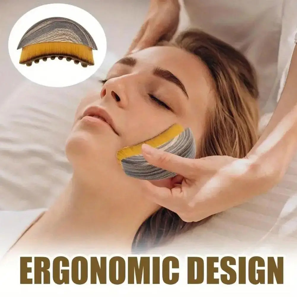 Cepillo para contorno facial con tabla raspadora, diseño ergonómico que se adapta a curvas de la piel para un masaje suave y el cuidado de la relajación en el hogar